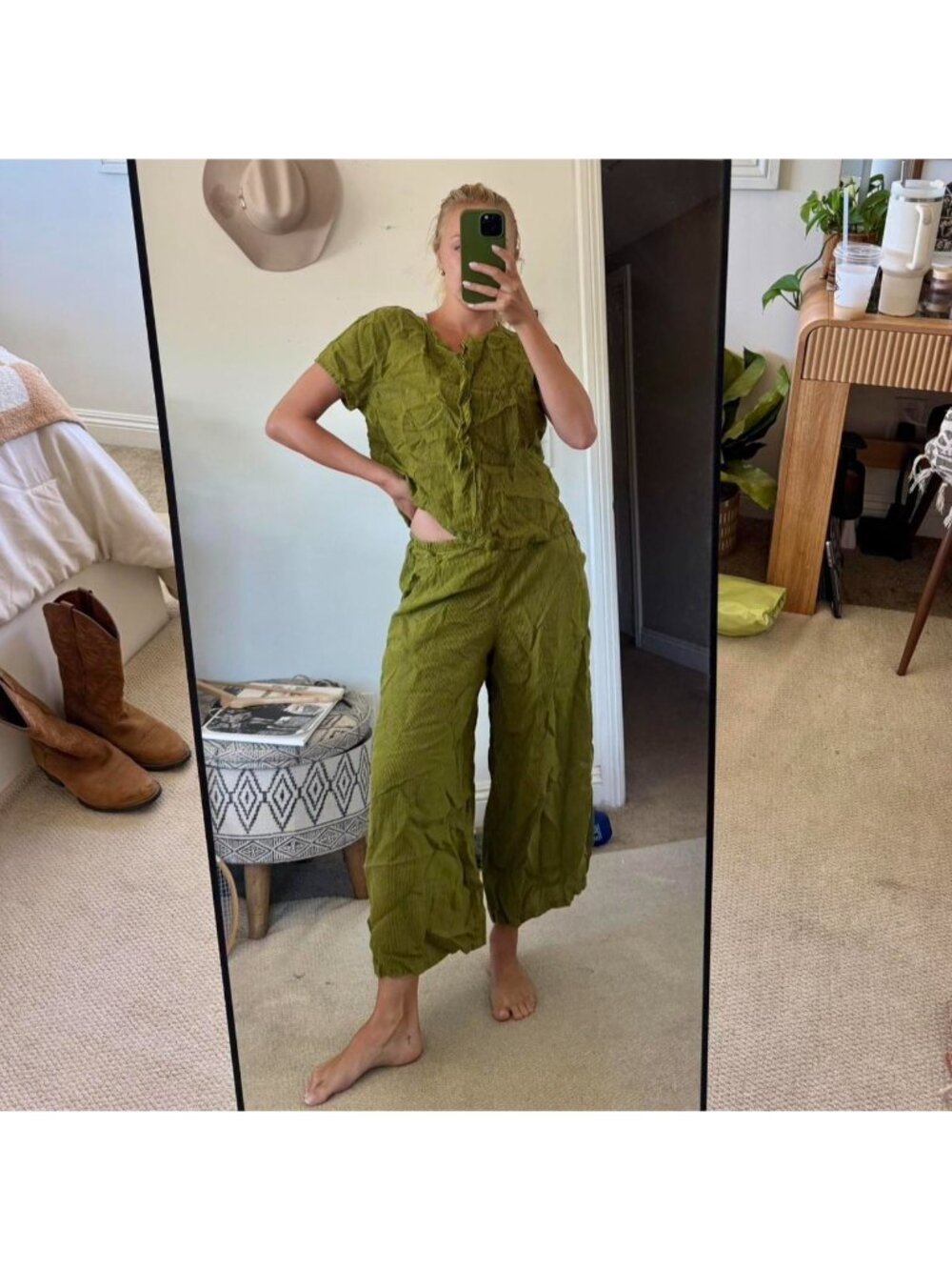 CLICK COTTON BOHO STRIPED COMFY SET WOMENS SIZE MEDIUM
